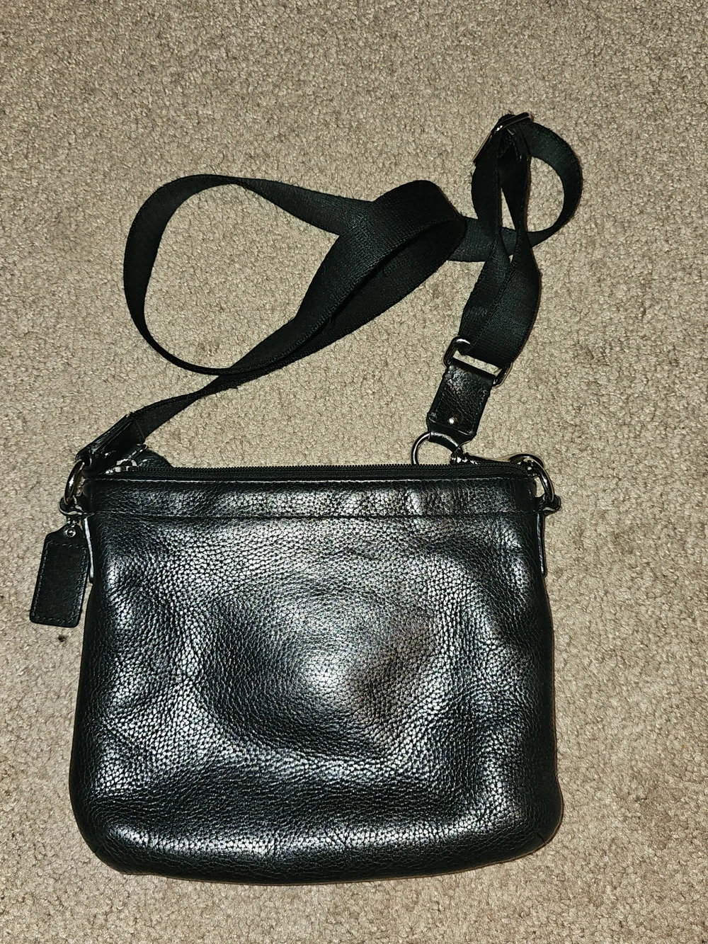COACH Black Leather Crossbody Bag